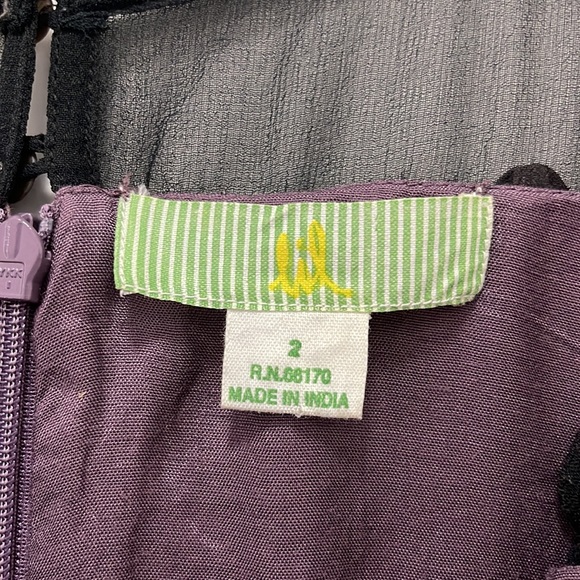 Anthropologie Lil Purple and Black Floral Dress, 2 - Picture 5 of 5